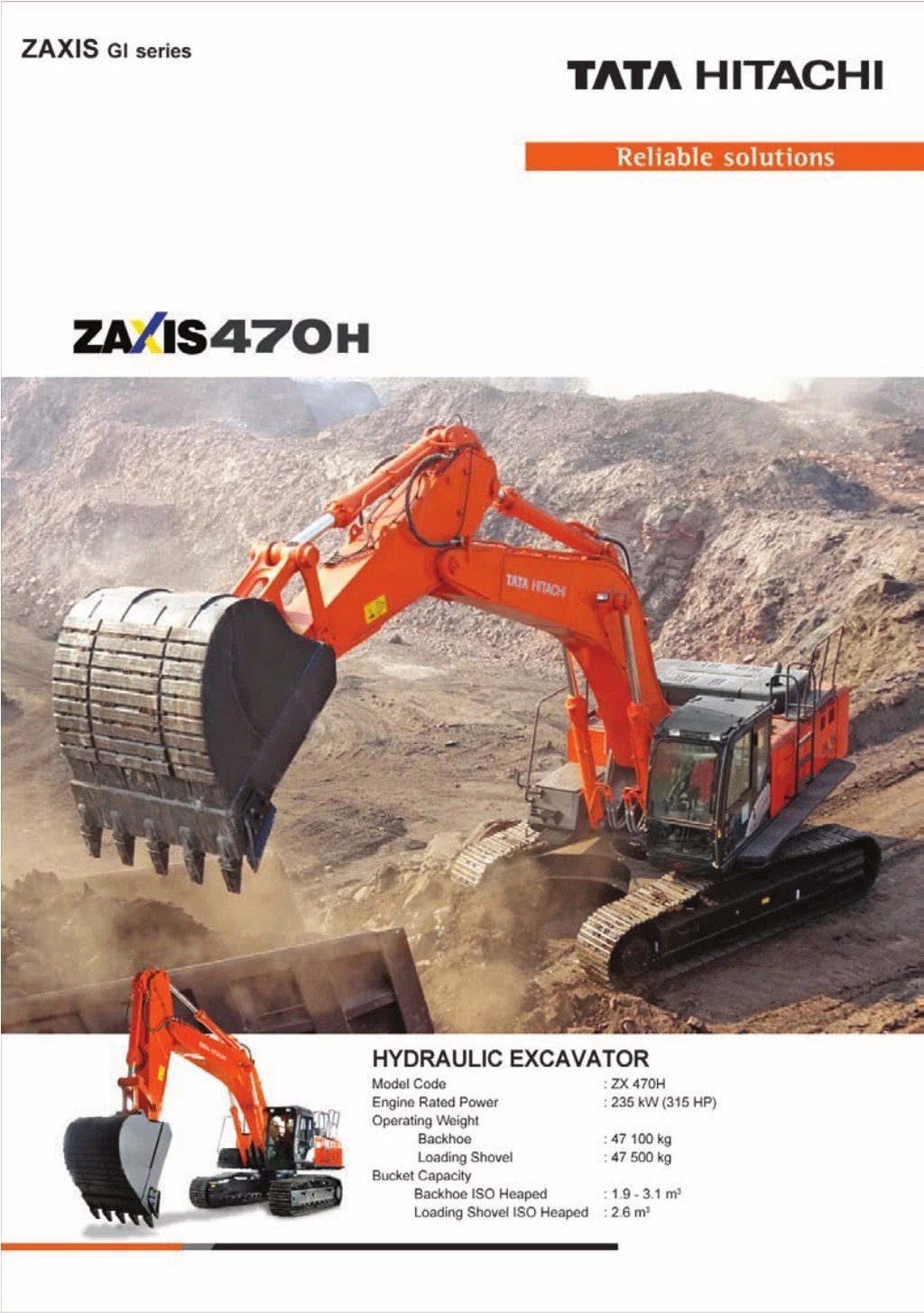 PPT TATA Hitachi ZAXIS 470 H Mining Excavator PowerPoint Presentation