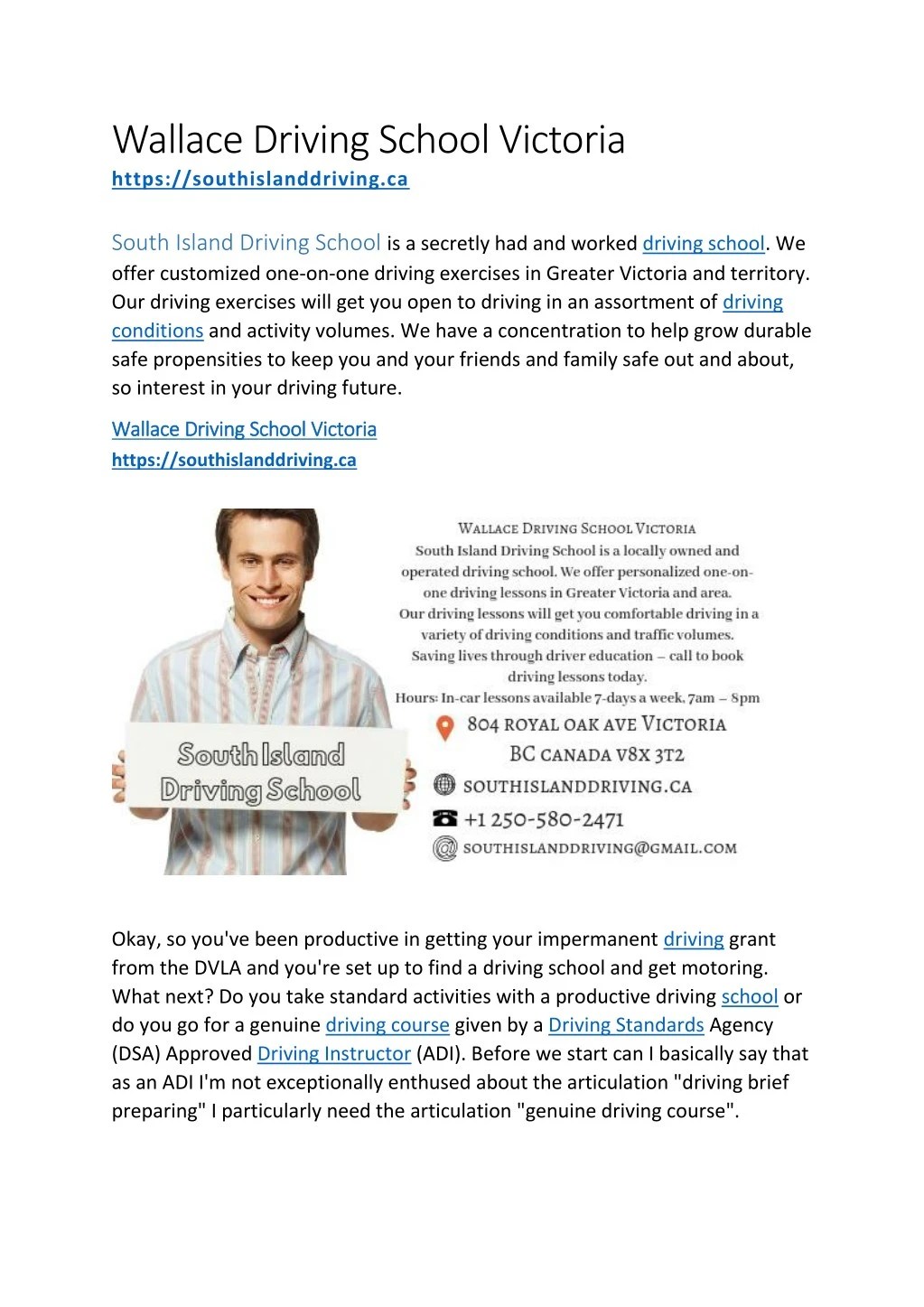 PPT Wallace Driving School Victoria PowerPoint Presentation, free