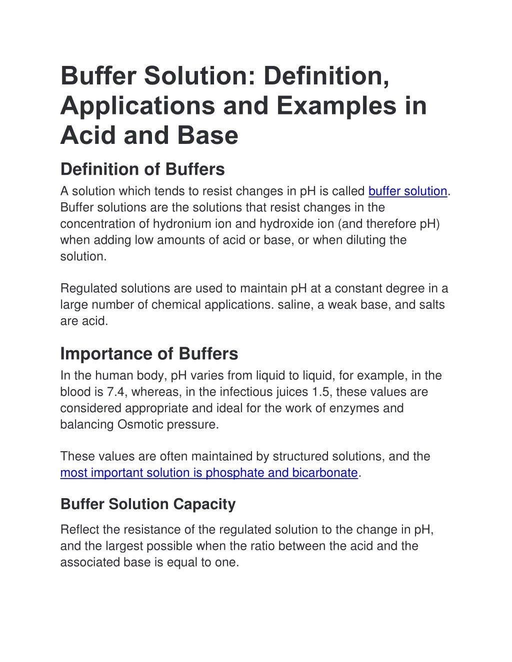 PPT Buffer Solution Definition Examples and Applications PowerPoint