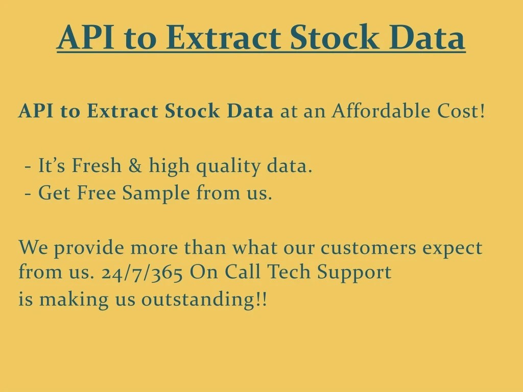 PPT API to Extract Stock Data PowerPoint Presentation, free download