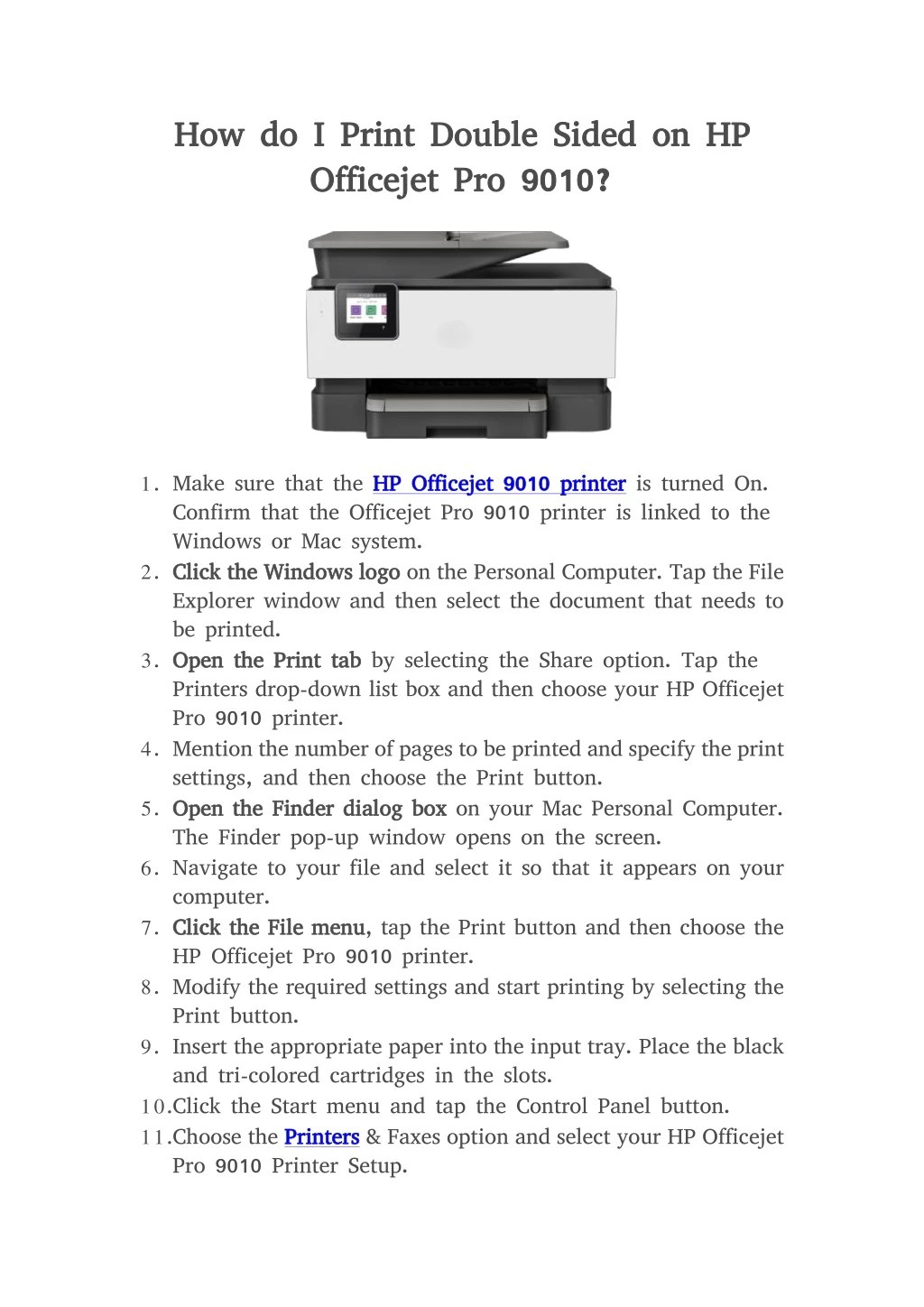 PPT How do I Print Double Sided on HP Officejet Pro 9010? PowerPoint
