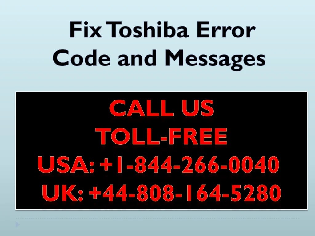 PPT Fix Toshiba Error Code and Messages PowerPoint Presentation, free