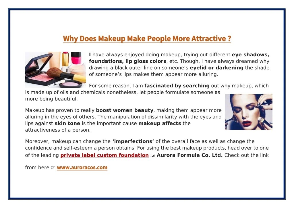 PPT Why Does Makeup Make People More Attractive? PowerPoint