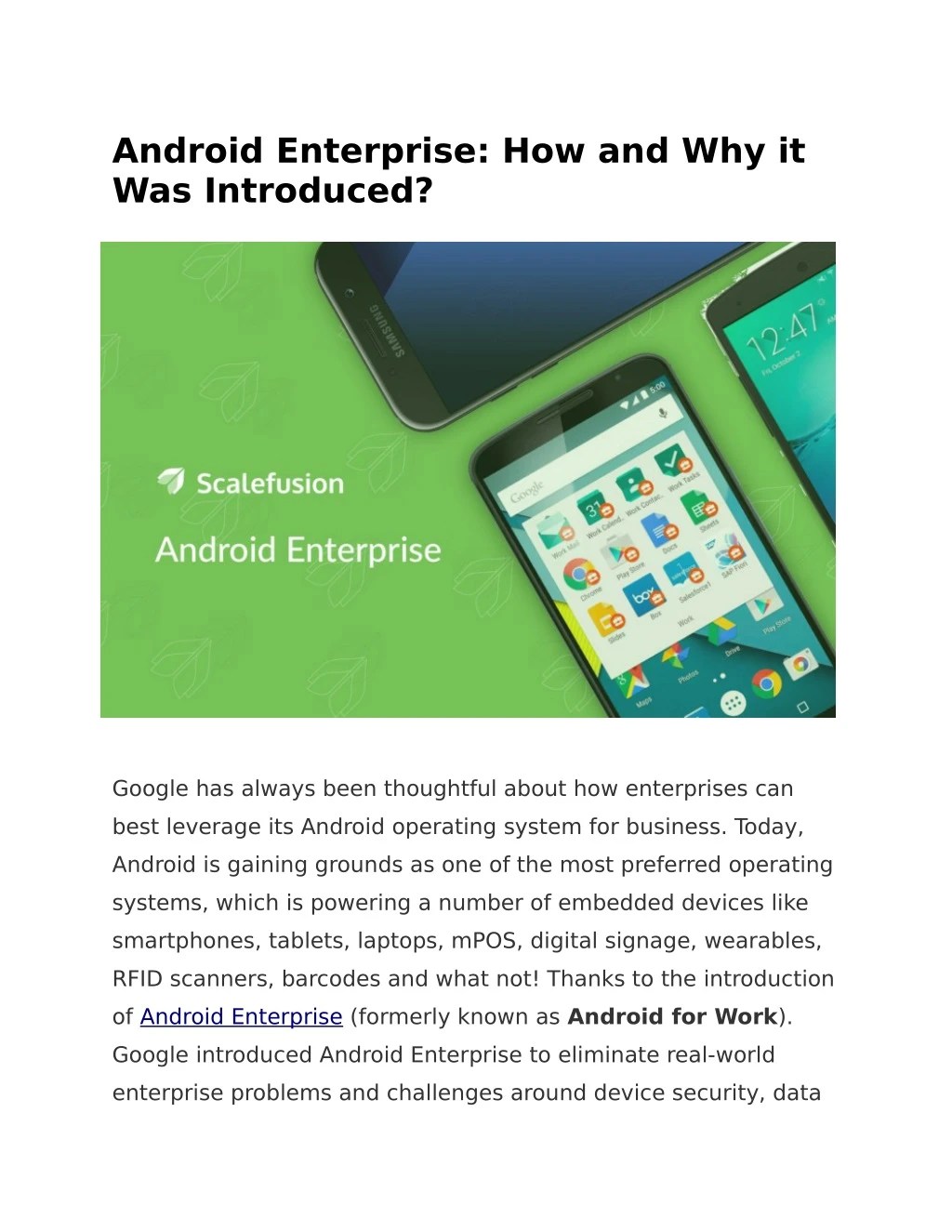 PPT Android Enterprise How and Why it Was Introduced? PowerPoint
