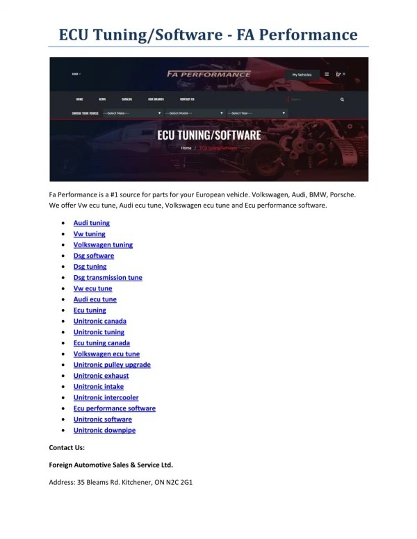 PPT - Ecu performance software PowerPoint Presentation, free download