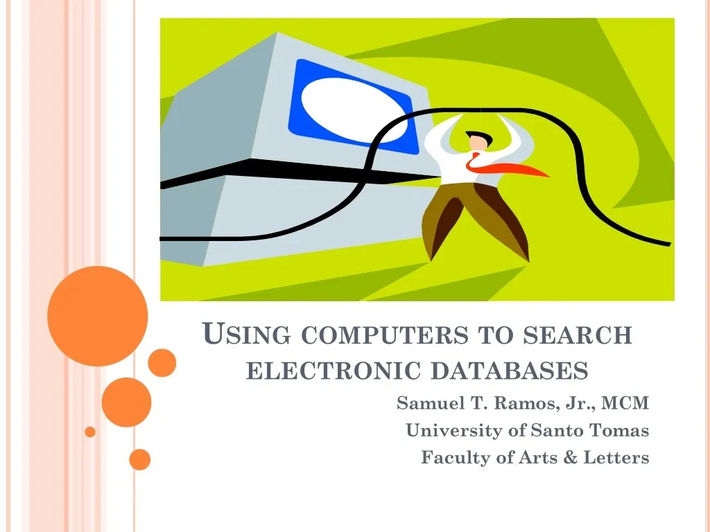 PPT Using computers to search electronic databases PowerPoint