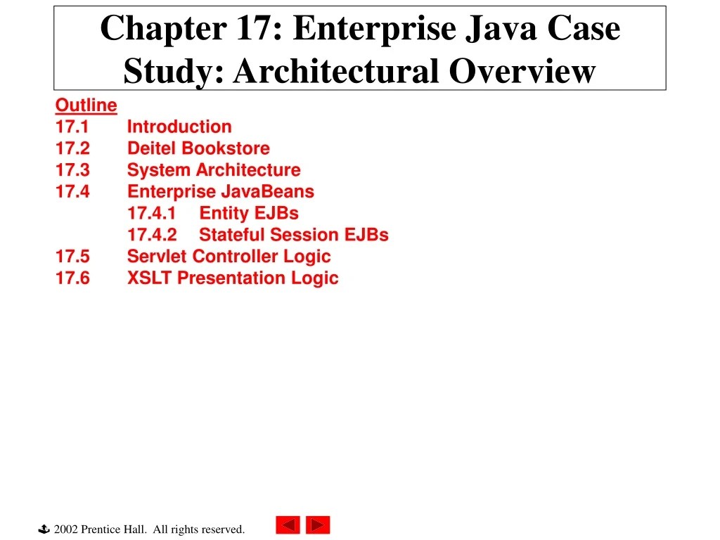 PPT Chapter 17 Enterprise Java Case Study Architectural Overview
