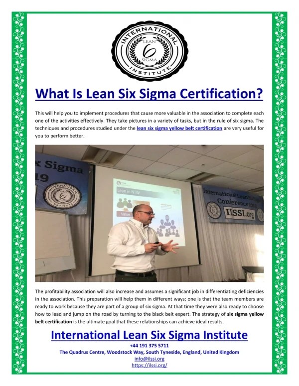PPT Six Sigma Certification Lean Six Sigma Certification PowerPoint
