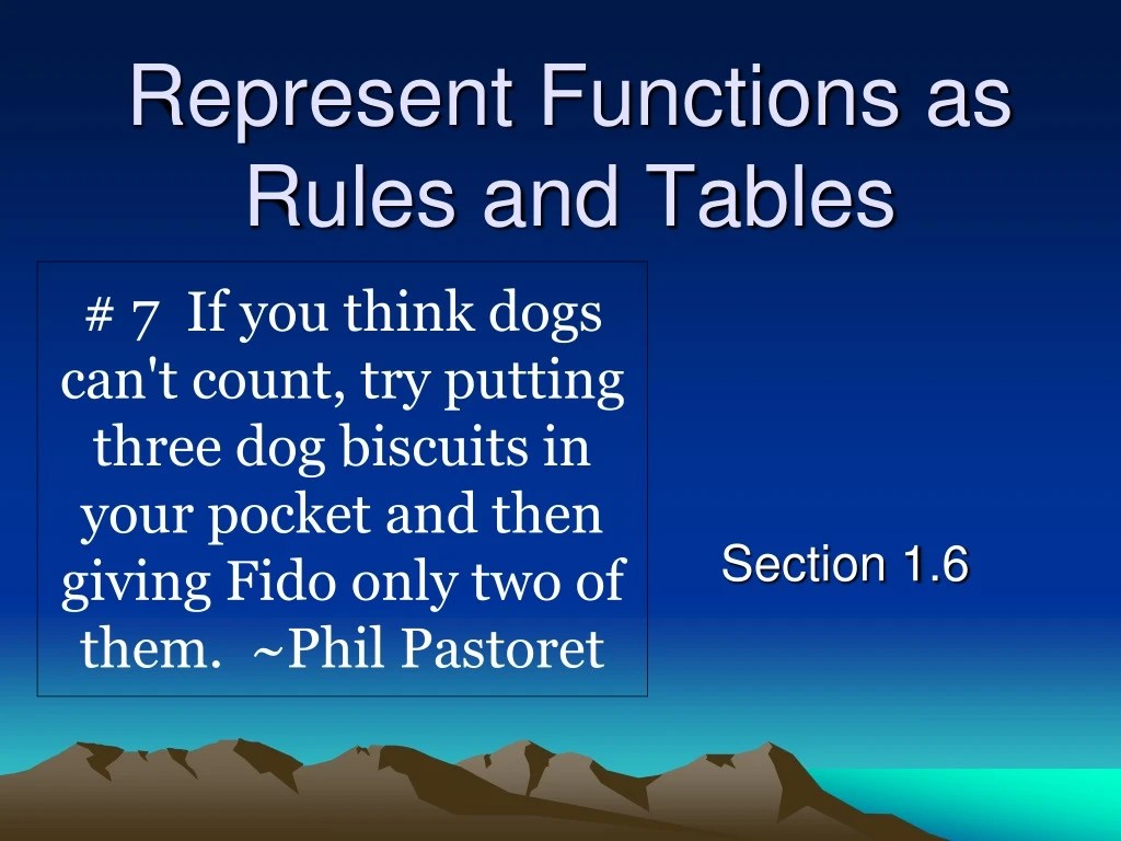 PPT Represent Functions as Rules and Tables PowerPoint Presentation