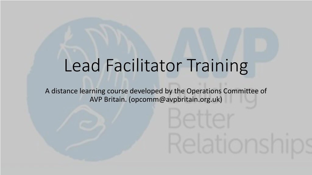 PPT Lead Facilitator Training PowerPoint Presentation, free download