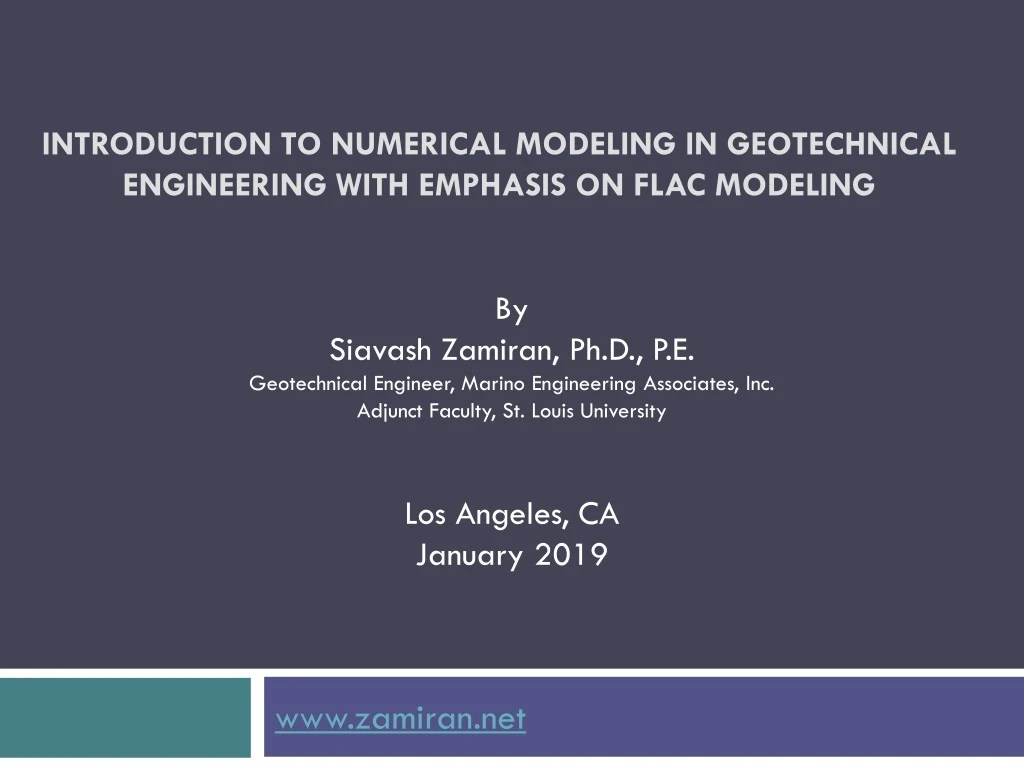 PPT INTRODUCTION TO NUMERICAL MODELING IN GEOTECHNICAL ENGINEERING