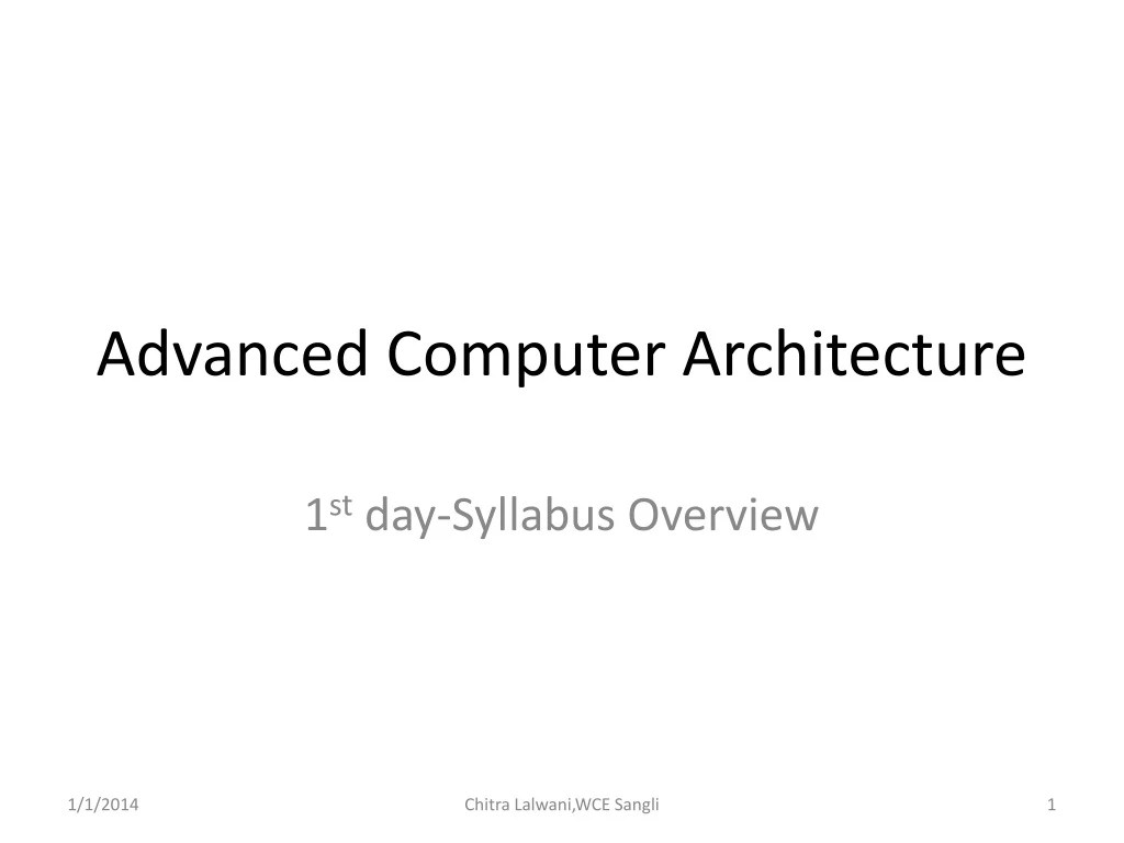 PPT Advanced Computer Architecture PowerPoint Presentation, free