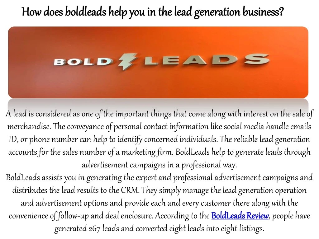 PPT How does boldleads help you in the lead generation business