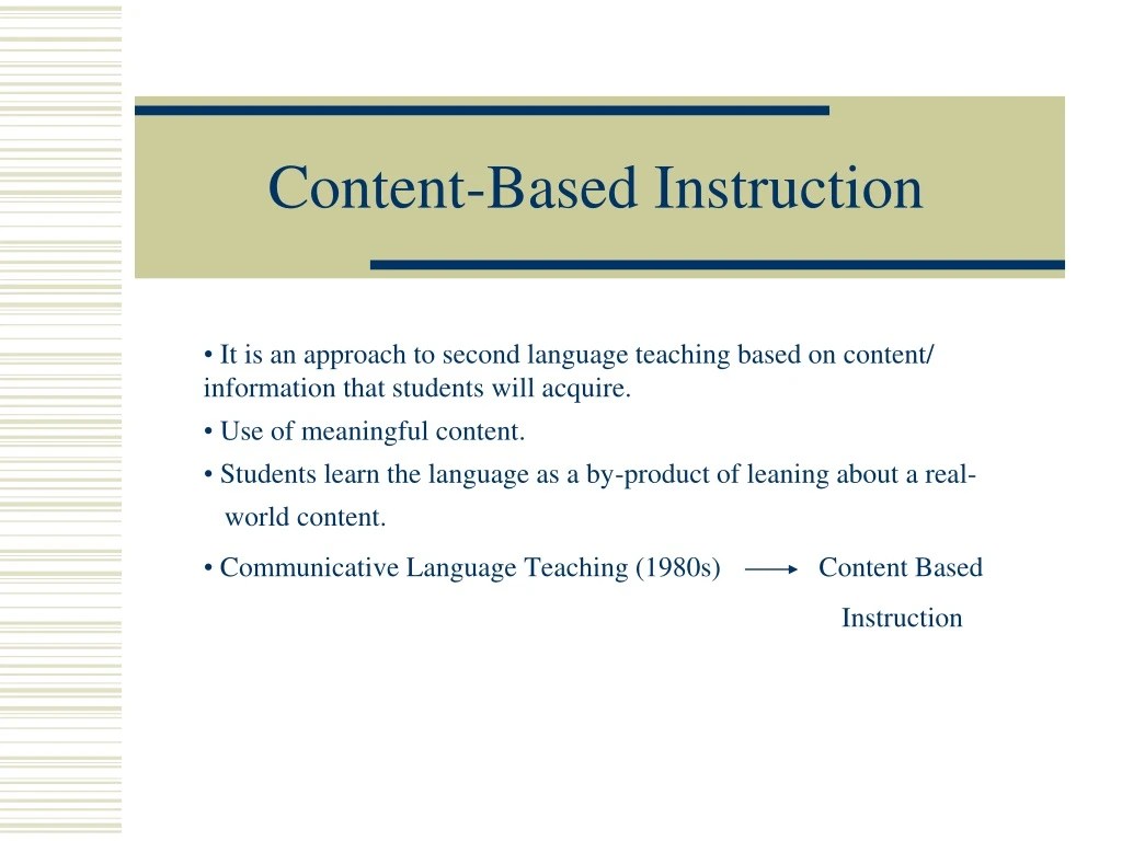 PPT ContentBased Instruction PowerPoint Presentation, free download