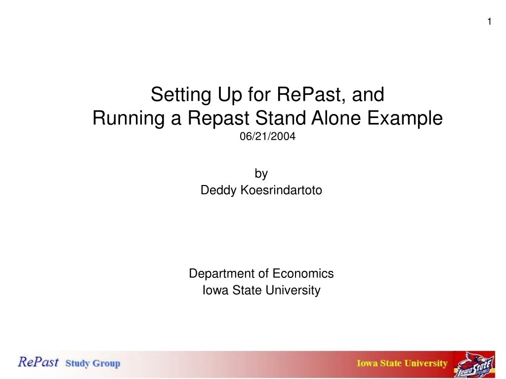 PPT Setting Up for RePast, and Running a Repast Stand Alone Example