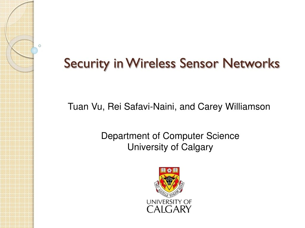 PPT Security in Wireless Sensor Networks PowerPoint Presentation