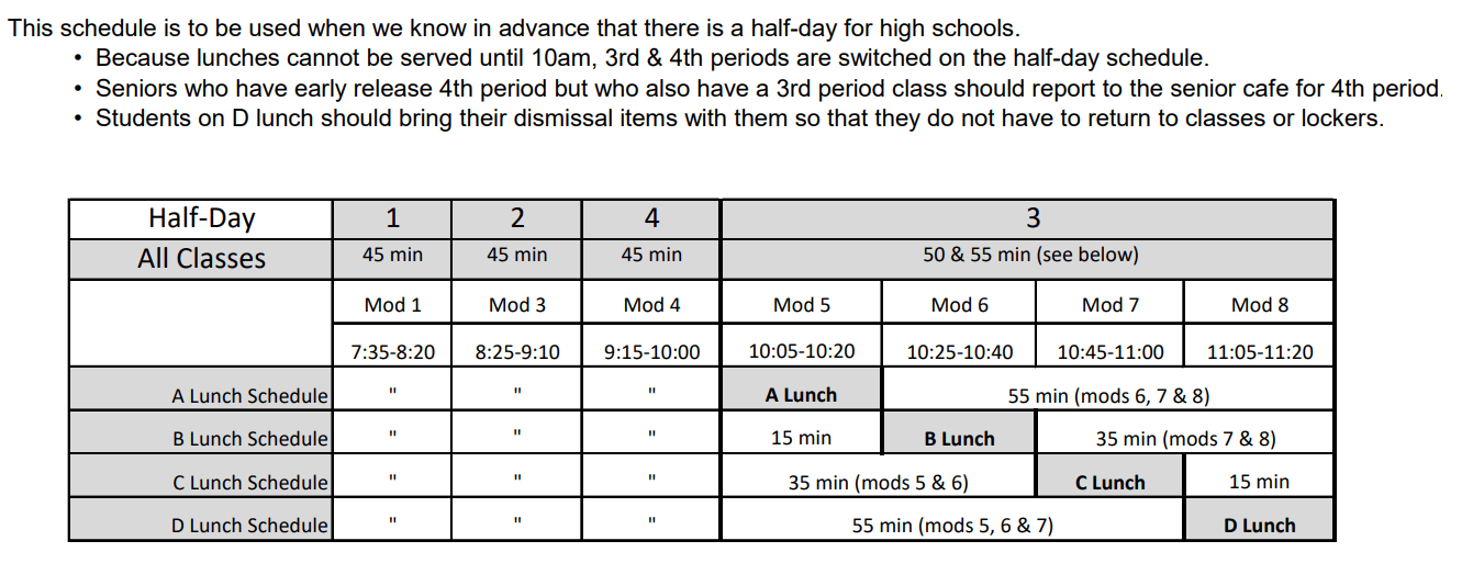 { Towson Calendar 2023 { Bell Schedules - Towson High