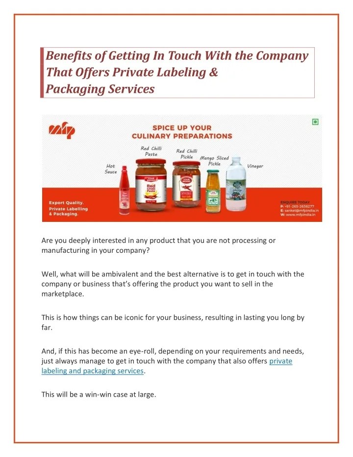 PPT Benefits of Getting In Touch With the Company That Offers Private