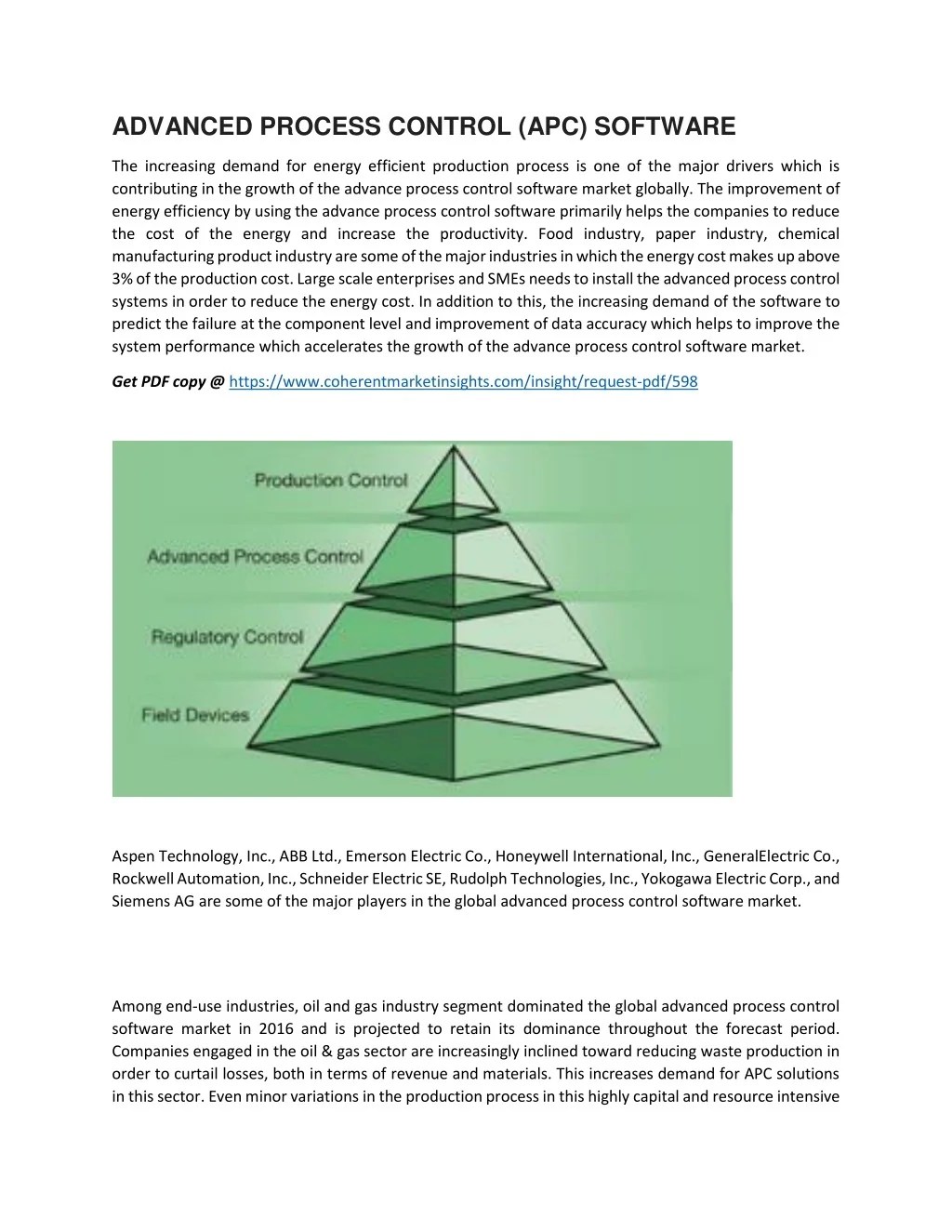 PPT ADVANCED PROCESS CONTROL (APC) SOFTWARE PowerPoint Presentation