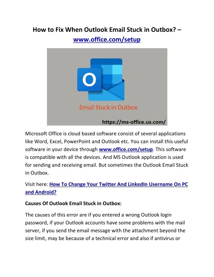 PPT How to Fix When Outlook Email Stuck in Outbox?
