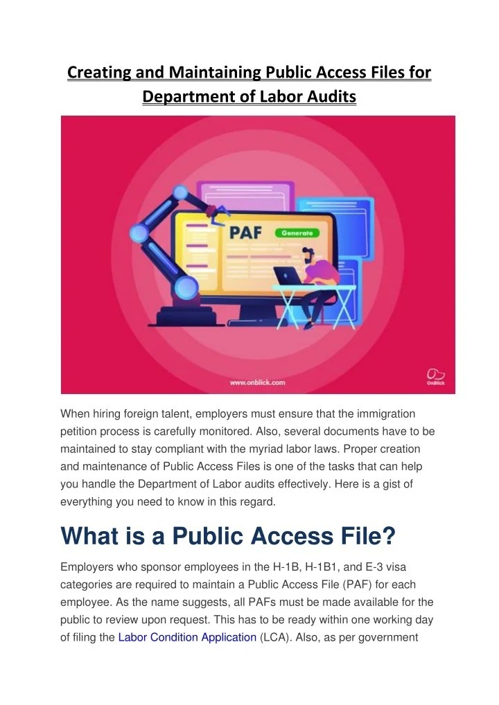 PPT Public Access Files of nonimmigrant employees have to be properly