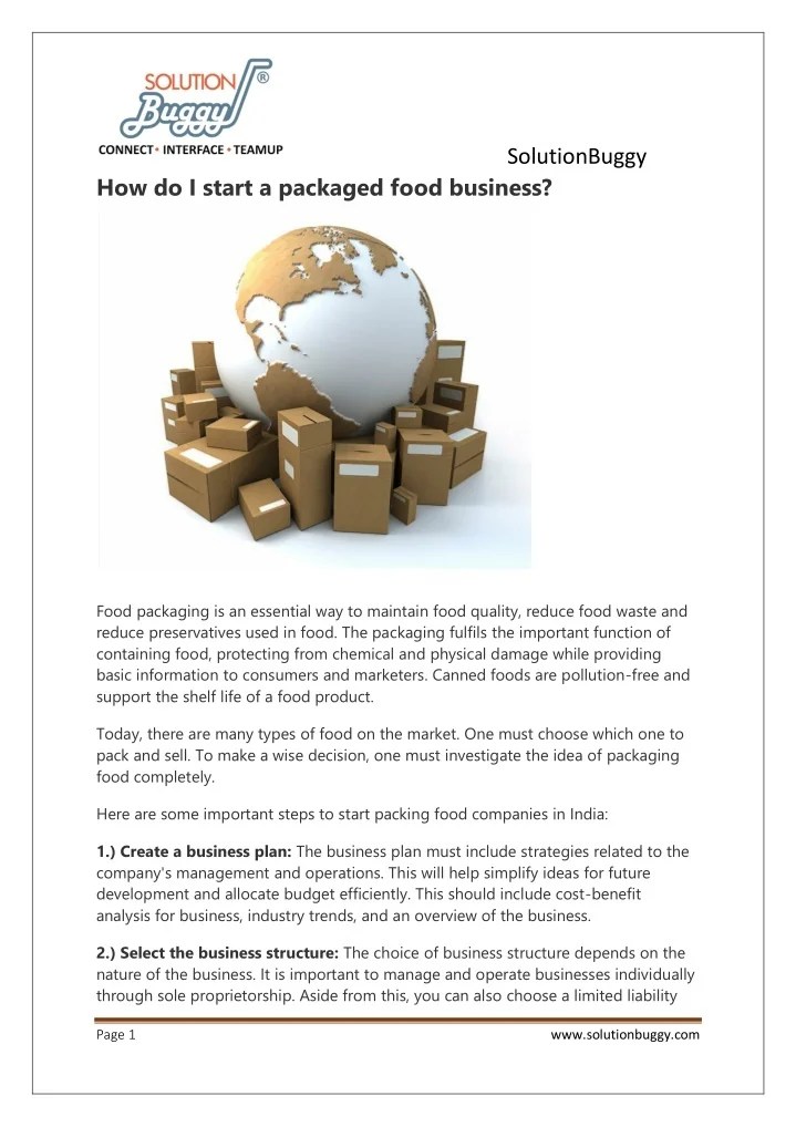 PPT How do I start a packaged food business? PowerPoint Presentation