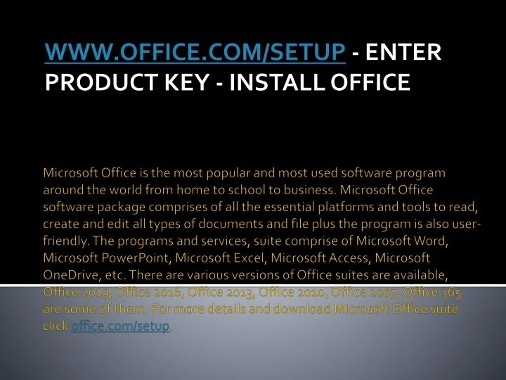 PPT Office Product KeyInstall Office