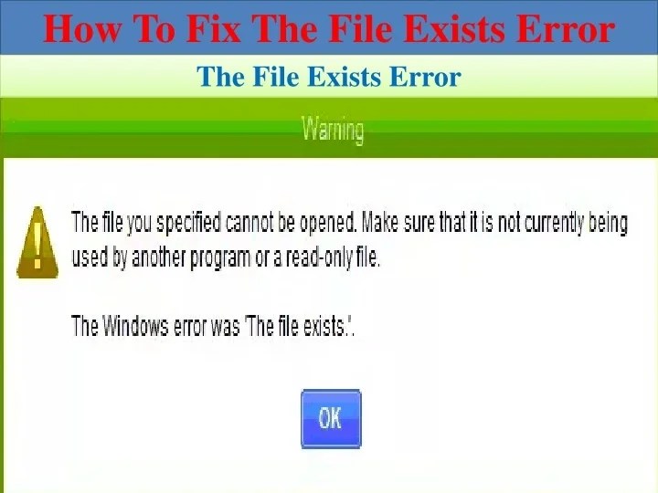PPT How To Fix The File Exists Error PowerPoint Presentation, free