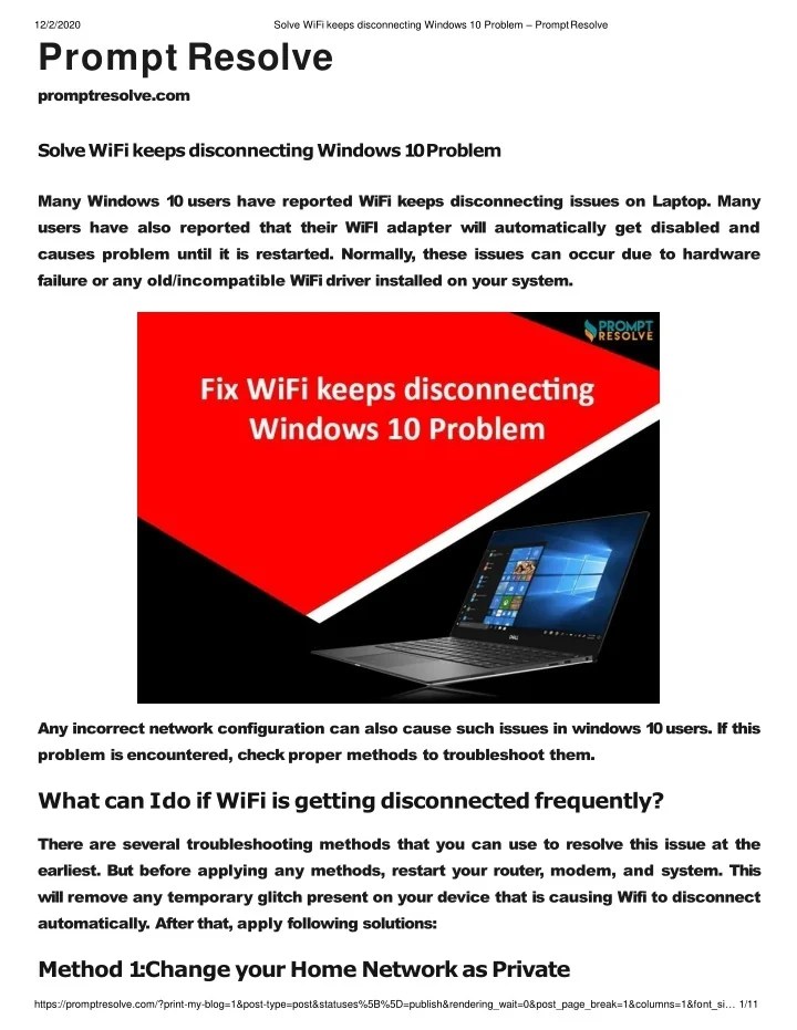 PPT Solve WiFi keeps disconnecting Windows 10 Problem PowerPoint