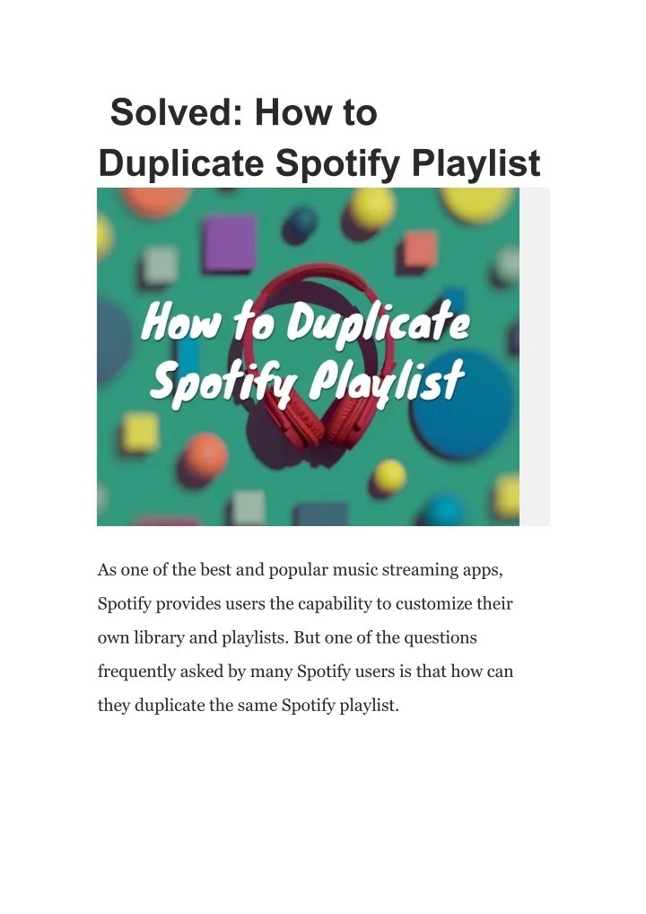 PPT How to Duplicate Spotify Playlist PowerPoint Presentation, free download ID10260168