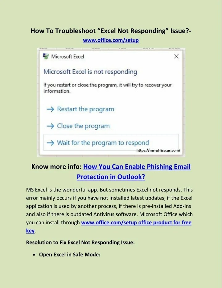 PPT How To Troubleshoot “Excel Not Responding” Issue? PowerPoint