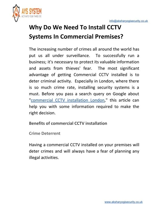 PPT - Know why we need CCTV camera systems PowerPoint Presentation