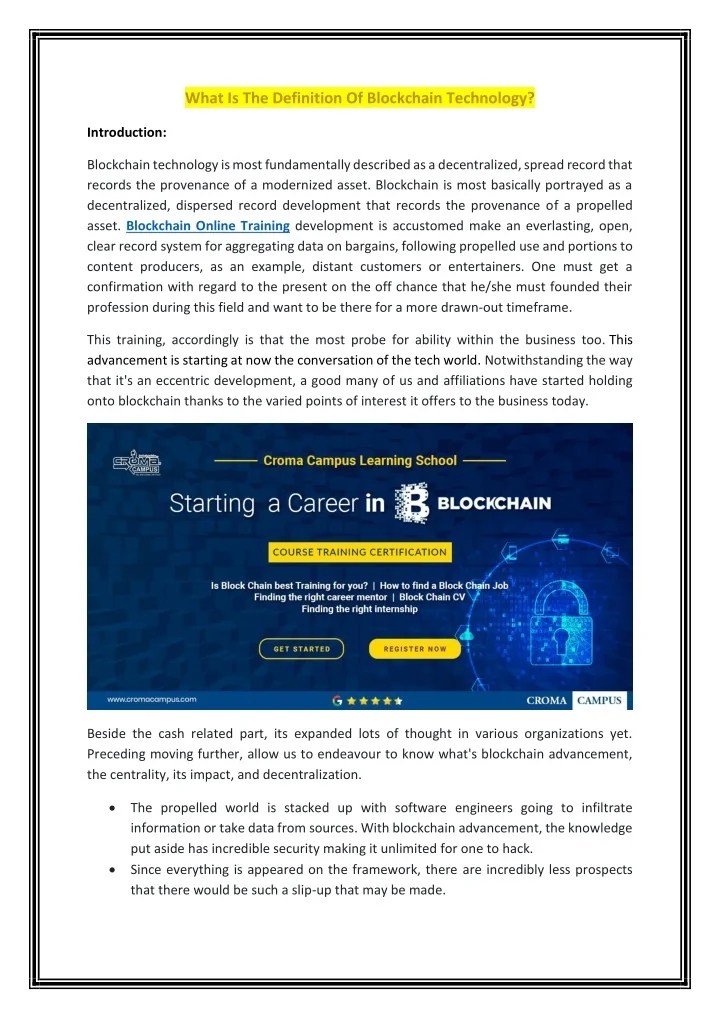 PPT What Is The Definition Of Blockchain Technology? PowerPoint