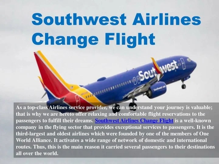 PPT Southwest Airlines Change Flight PowerPoint Presentation, free download ID10332219