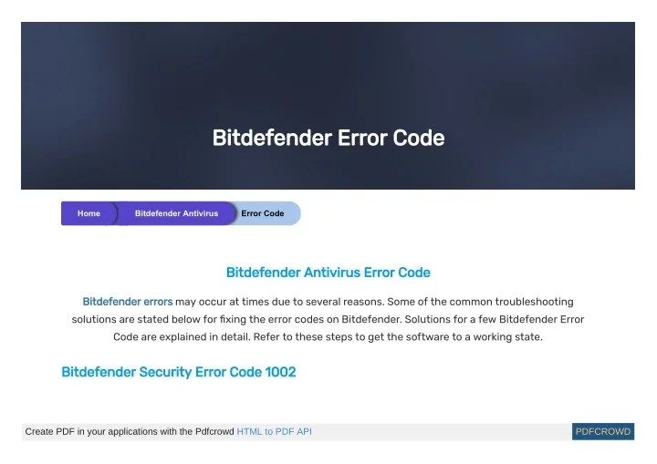 PPT Bitdefender Error Code Find Instant Solution Guide PowerPoint