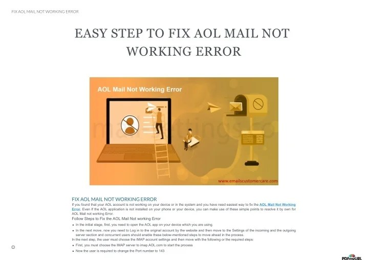 PPT EASY STEP TO FIX AOL MAIL NOT WORKING ERROR PowerPoint Presentation ID10352841