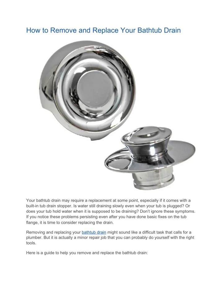 PPT How to Remove and Replace Your Bathtub Drain PowerPoint