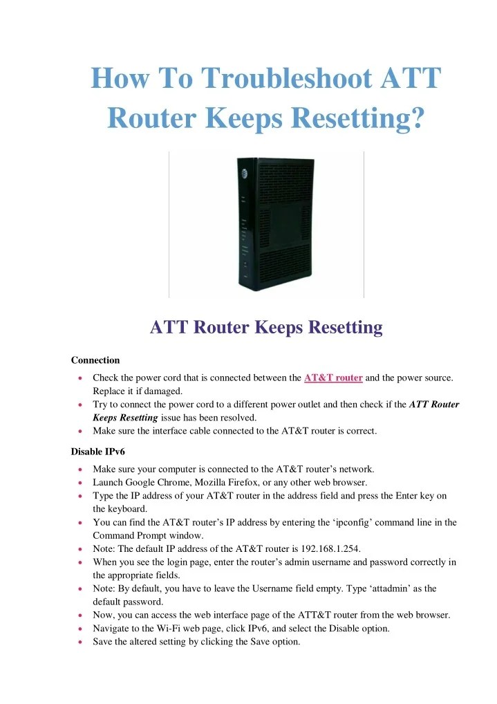 PPT How To Troubleshoot ATT Router Keeps Resetting? PowerPoint