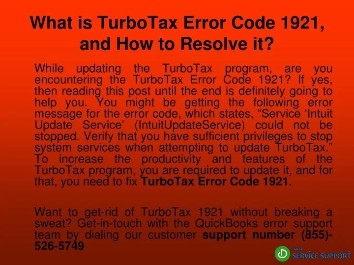 PPT How to resolve TurboTax Update Error 1921? PowerPoint