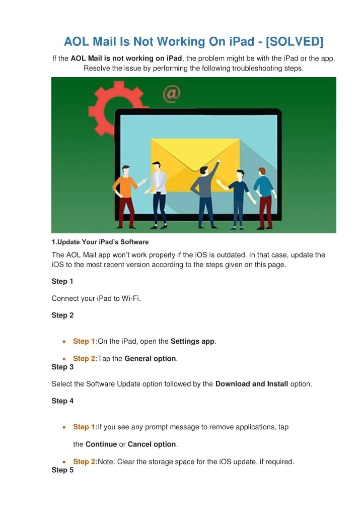 PPT 4 Quick Steps AOL Mail Is Not Working On iPad [SOLVED
