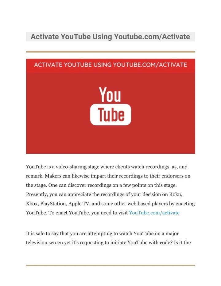 PPT Activate YouTube Using PowerPoint