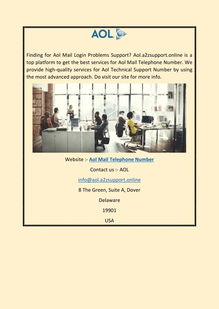 PPT Aol Mail Telephone Number PowerPoint