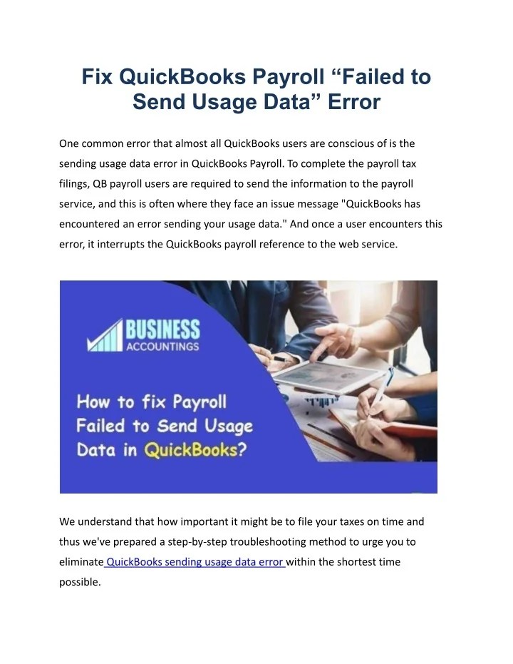 PPT How to Resolve the "QuickBooks Payroll Failed to Send Usage Data