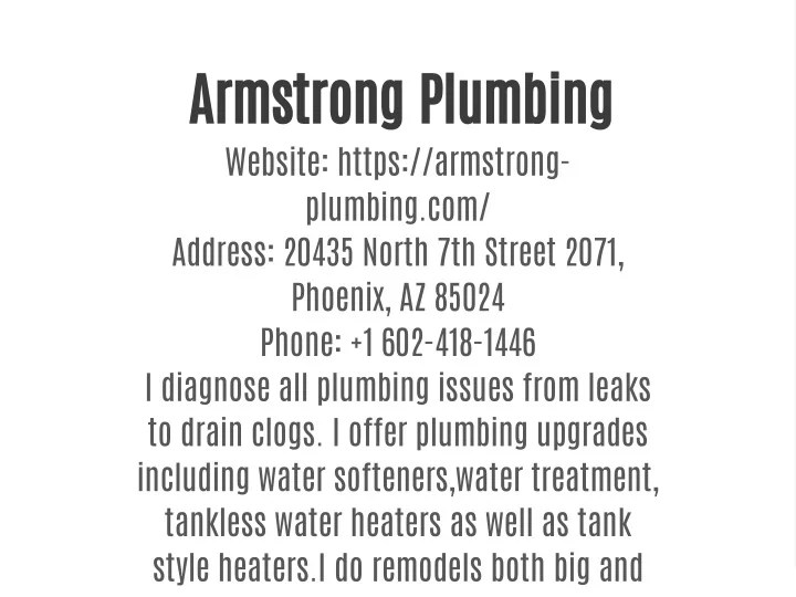 PPT Armstrong Plumbing PowerPoint Presentation, free download ID10829332