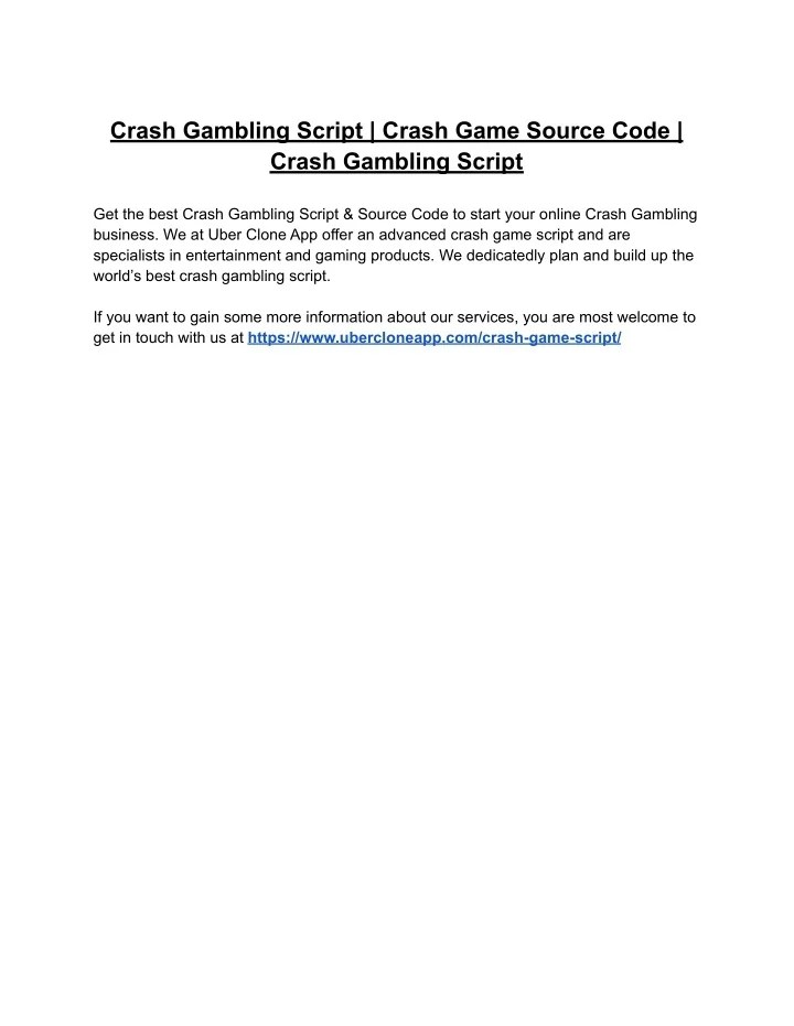 PPT Crash Gambling Script Crash Game Source Code Crash Gambling