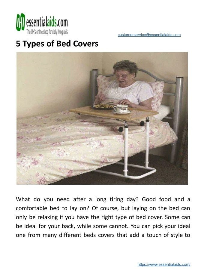 PPT 5 Types of Bed Covers PowerPoint Presentation, free download ID