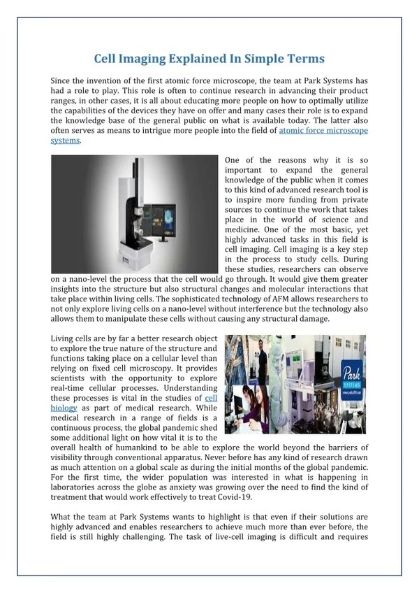 PPT - Cell Imaging Explained In Simple Terms PowerPoint Presentation
