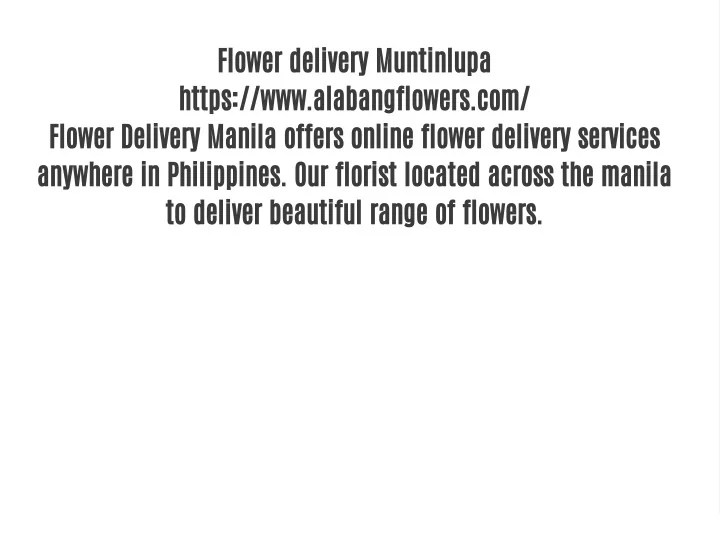 PPT Flower delivery Muntinlupa PowerPoint Presentation, free download