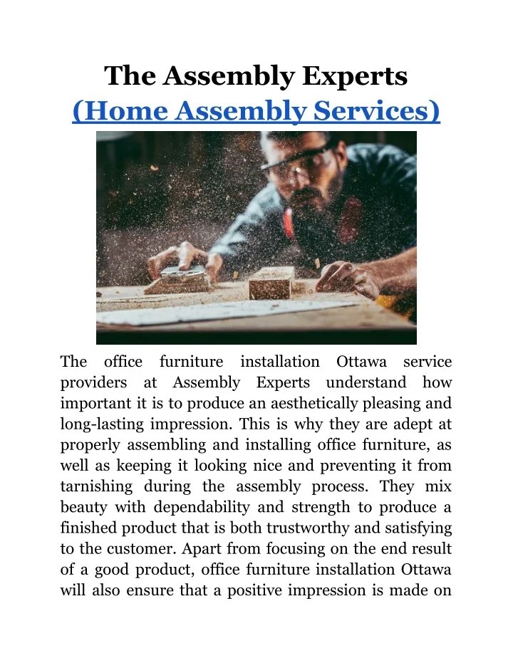PPT Assembly Experts PowerPoint Presentation, free download ID11027379