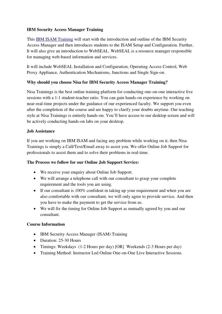 PPT IBM Security Access Manager Training PowerPoint Presentation